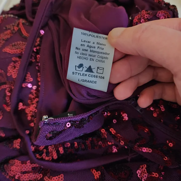 Windsor Tasha Fuchsia Sequin Brocade Mermaid Lace Back Formal Dress - Picture 8 of 12